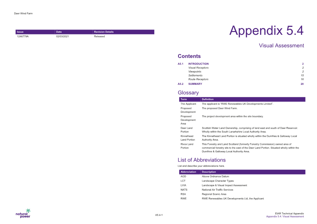 EIAR TA 5.4 – Visual Assessment