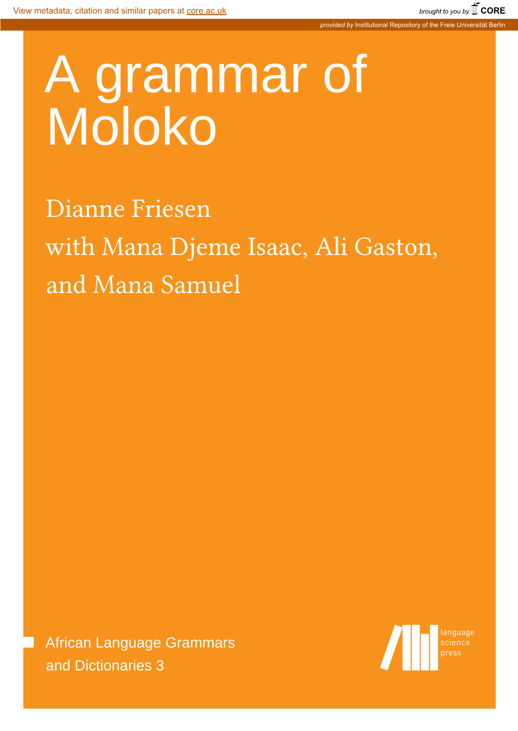 A Grammar of Moloko