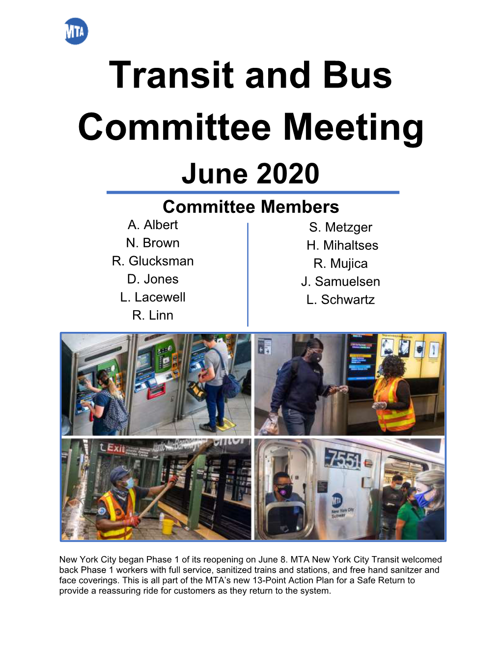 Transit and Bus Committee Meeting June 2020