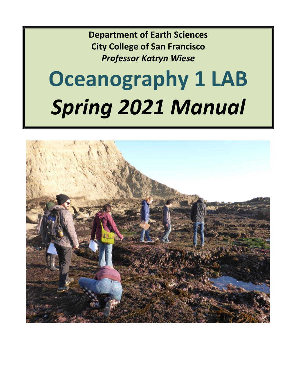 Oceanography 1 LAB Spring 2021 Manual