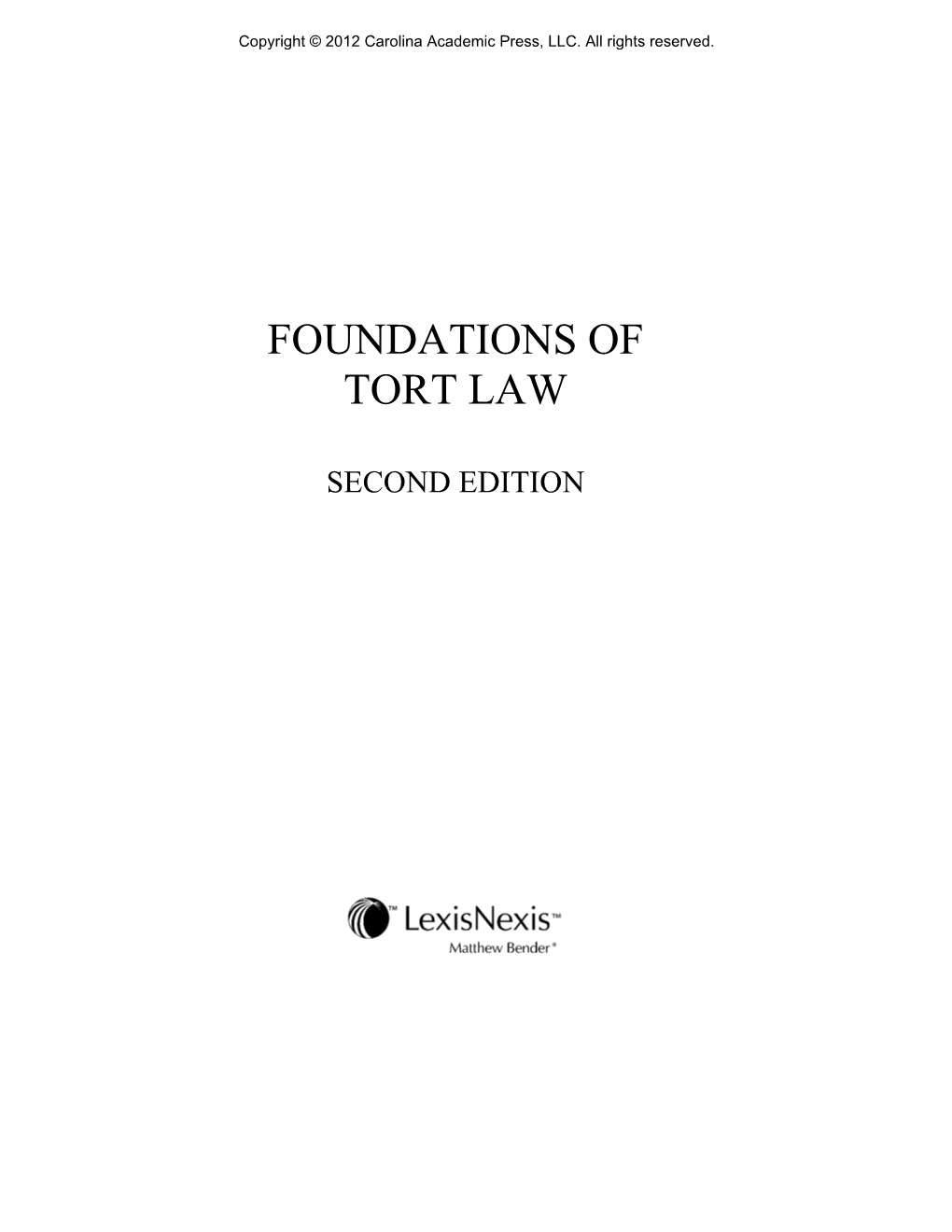 Foundations of Tort Law