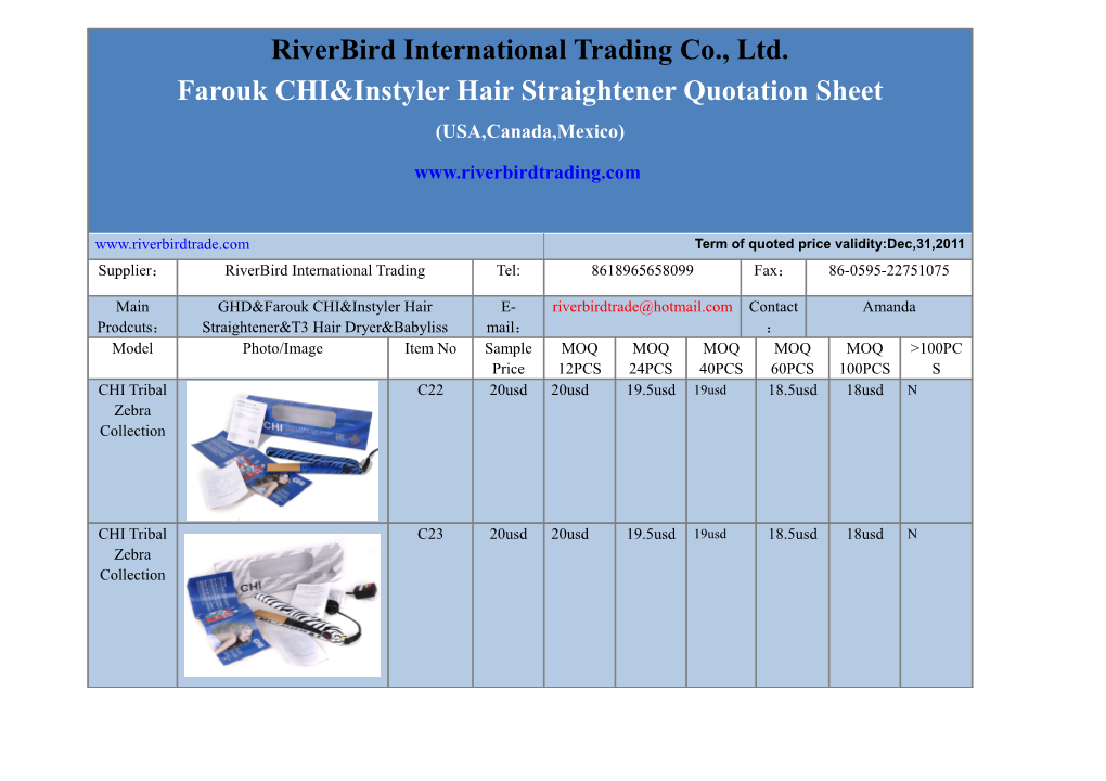 Riverbird International Trading Co., Ltd