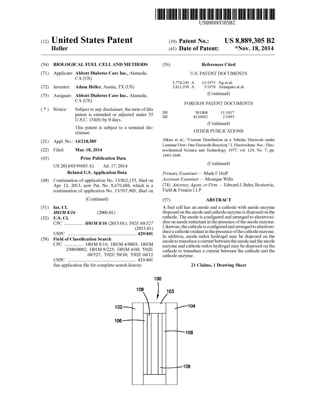 (12) United States Patent (10) Patent No.: US 8,889,305 B2 Heller (45) Date of Patent: *Nov