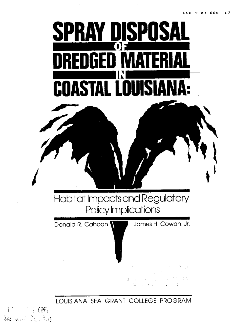 Spray Disposal of Dredged Material in Louisiana