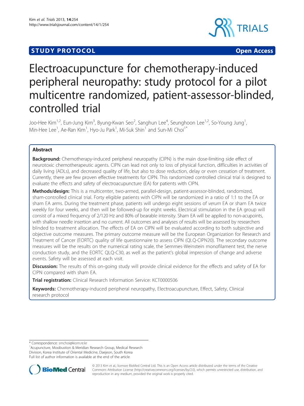 Electroacupuncture for Chemotherapy-Induced Peripheral