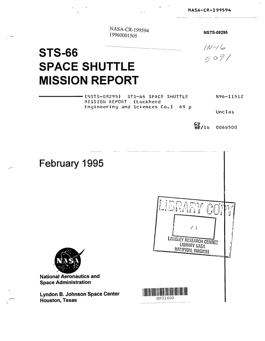 Sts-66 Space Shuttle Mission Report