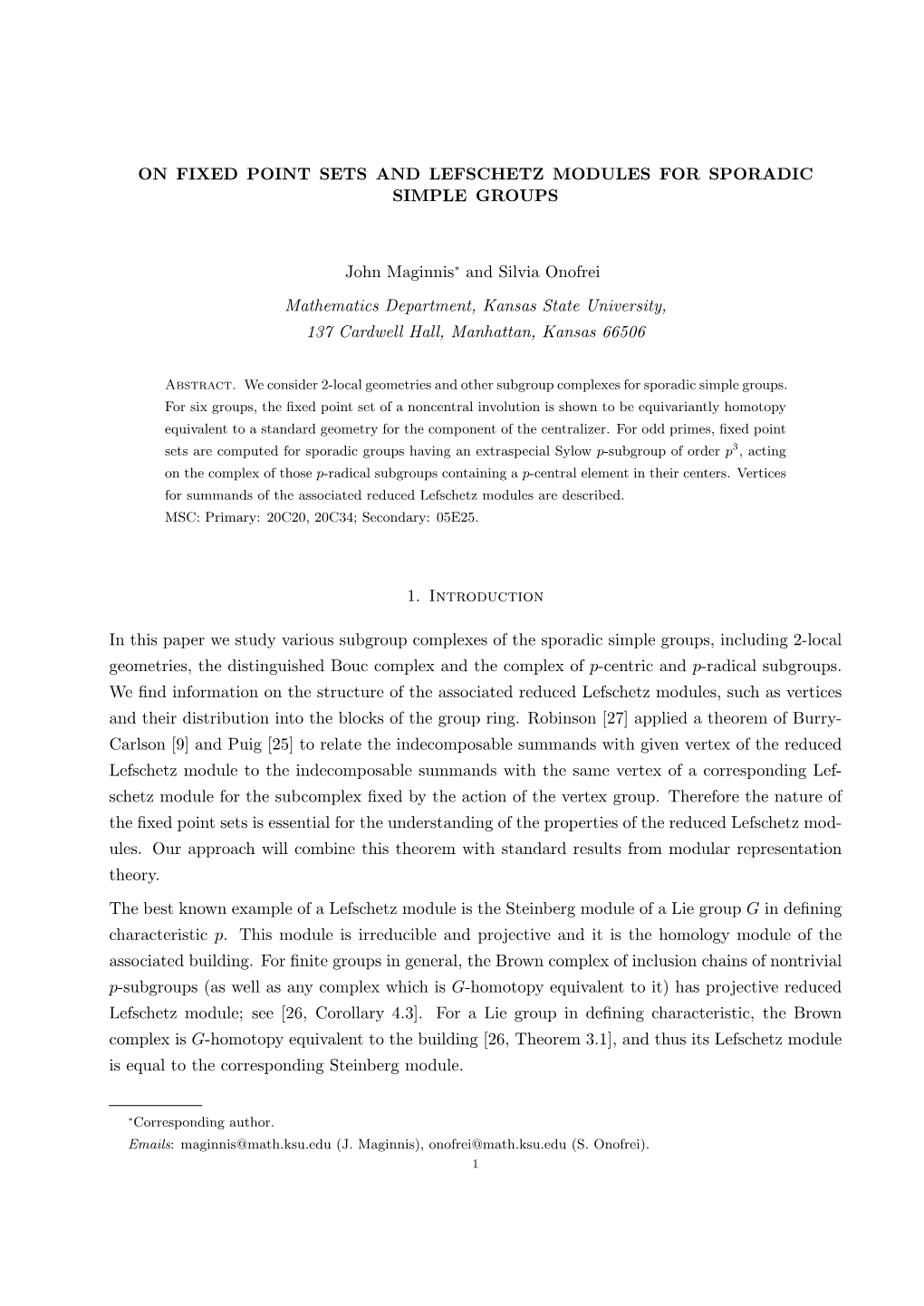 On Fixed Point Sets and Lefschetz Modules for Sporadic Simple Groups