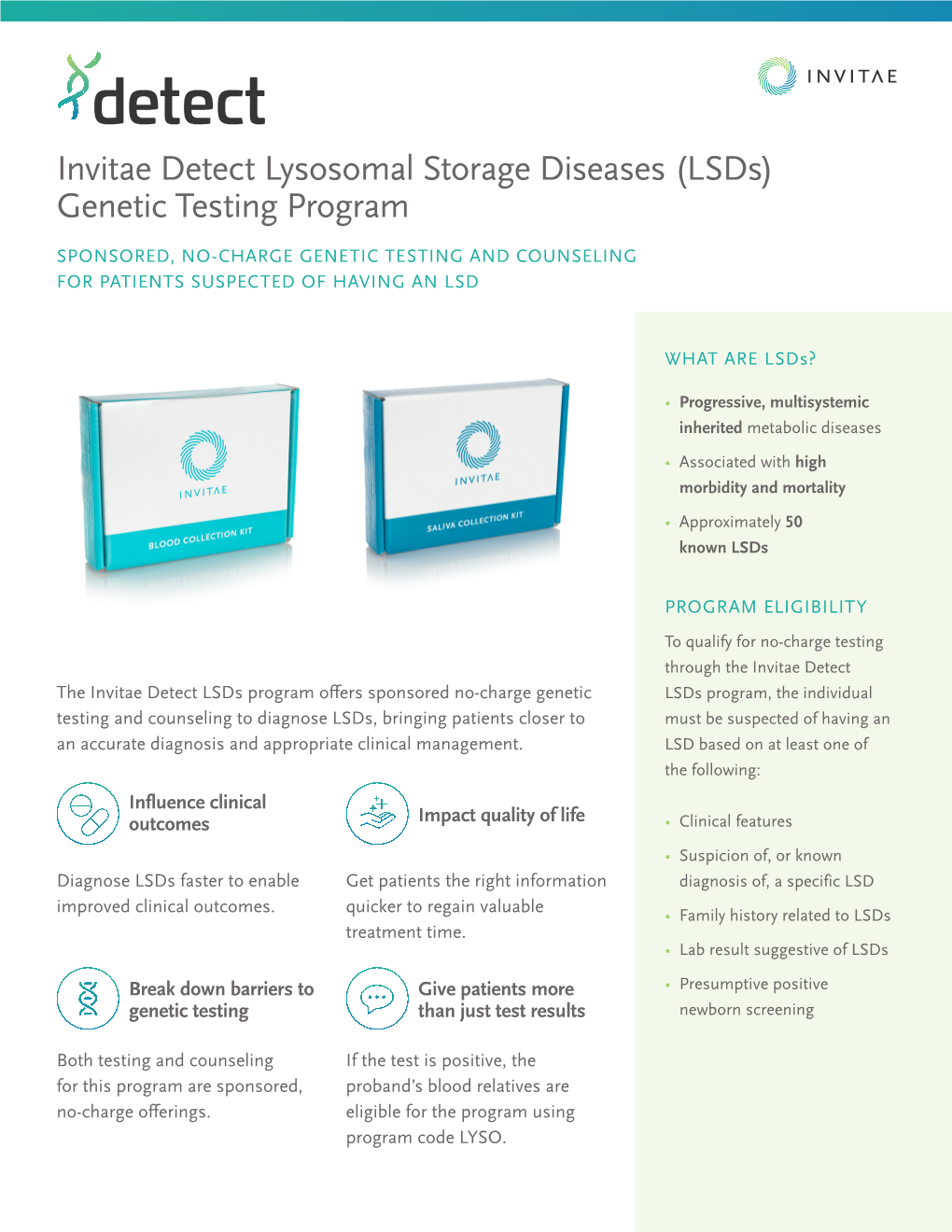 Invitae Detect Lysosomal Storage Diseases (Lsds) Genetic Testing Program