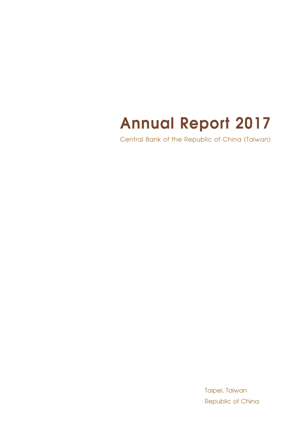 Annual Report 2017 Central Bank of the Republic of China (Taiwan)