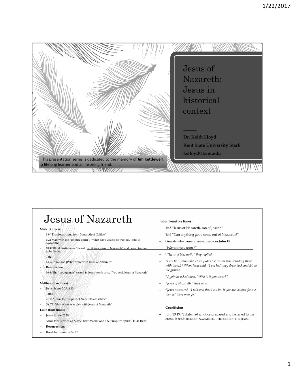 Jesus of Nazareth: Jesus in Historical Context