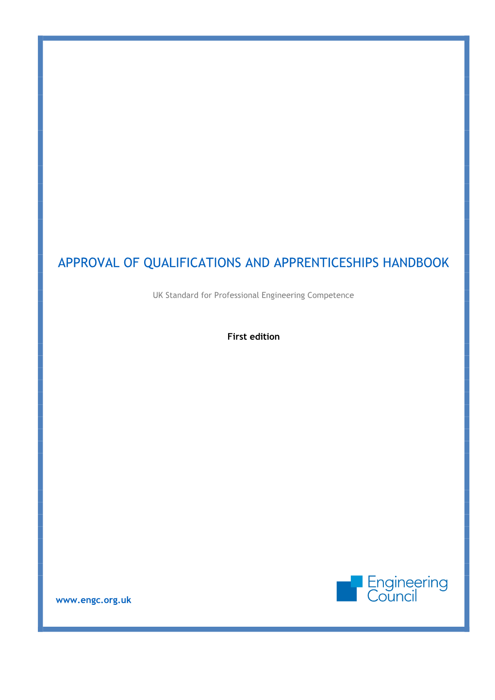 Approval of Qualifications and Apprenticeships Handbook