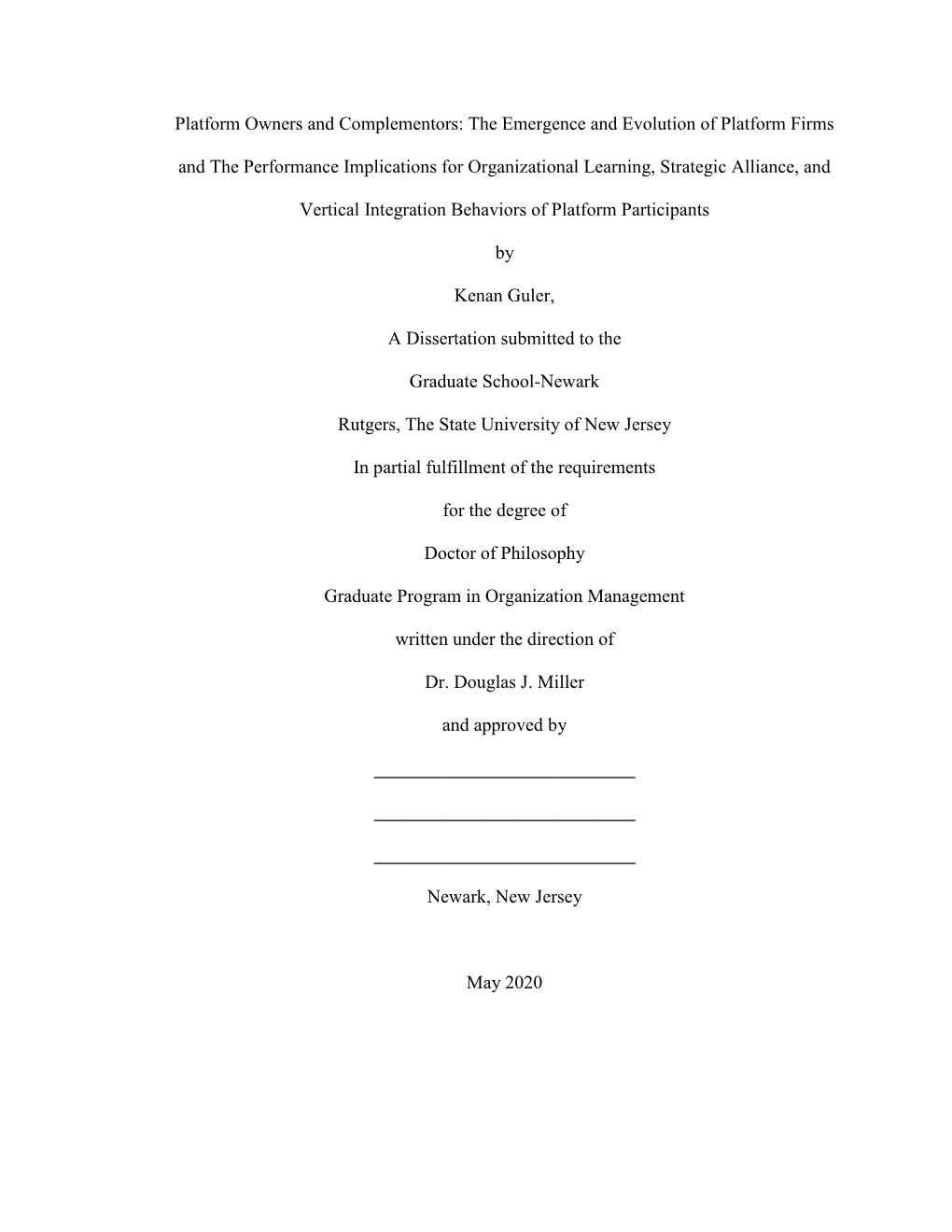 Platform Owners and Complementors: the Emergence and Evolution of Platform Firms