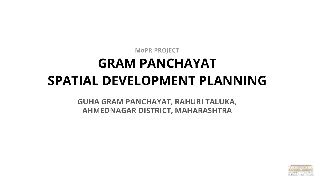 Gram Panchayat Spatial Development Planning