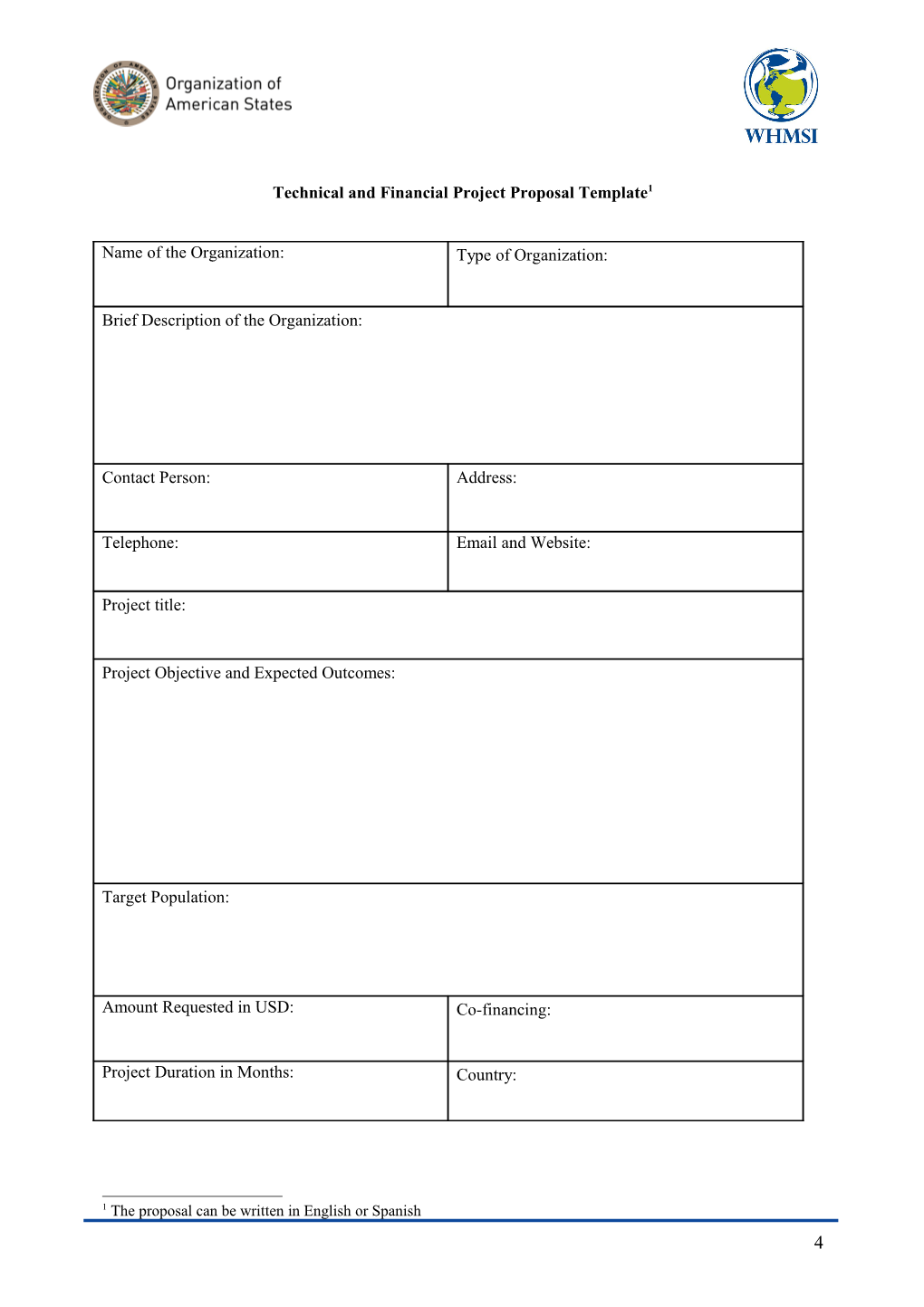 Technical And Financial Project Proposal Template