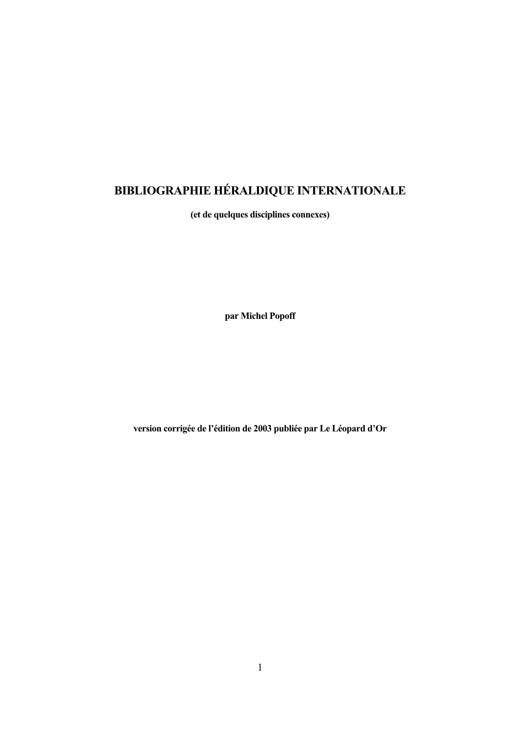 Bibliographie Héraldique Internationale