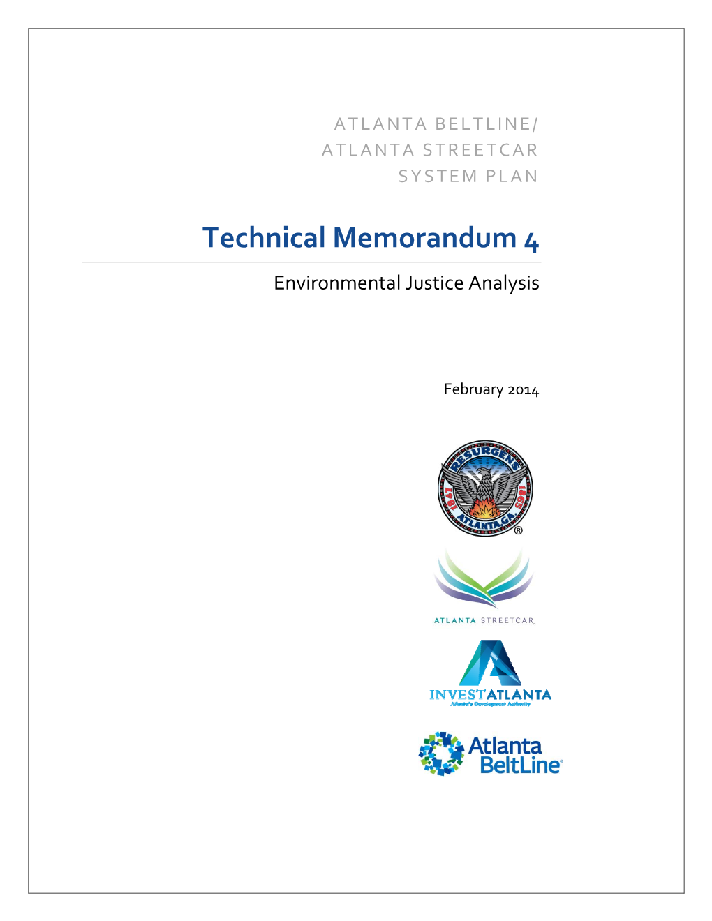 Technical Memorandum 4 Environmental Justice Analysis