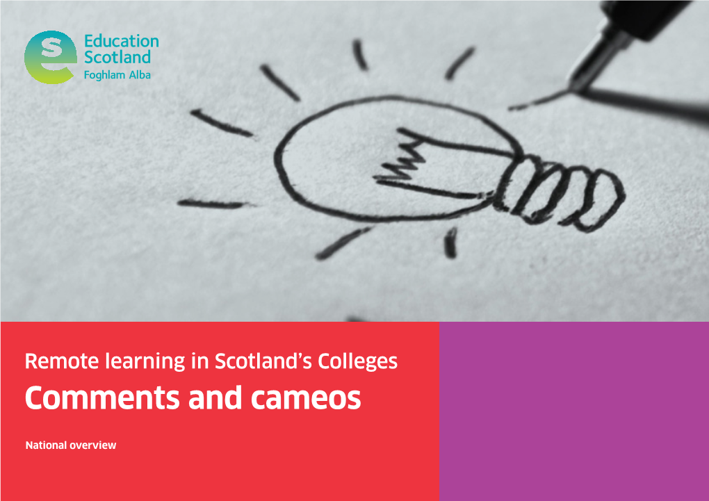 National Overview of Remote Learning in Scotland's Colleges