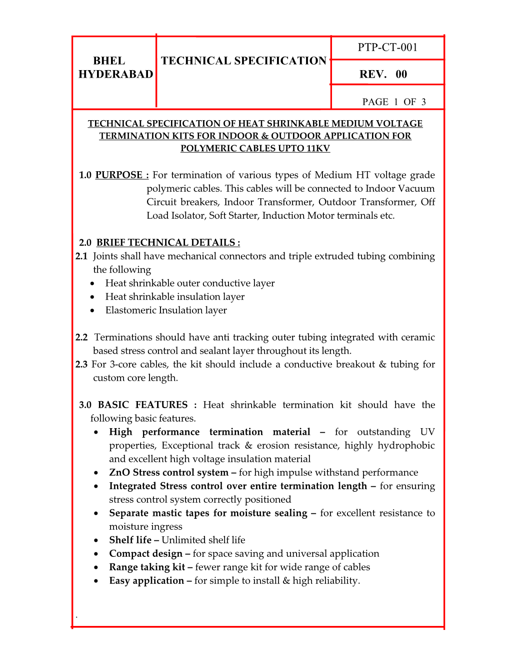 Technical Specifications of Gear Box