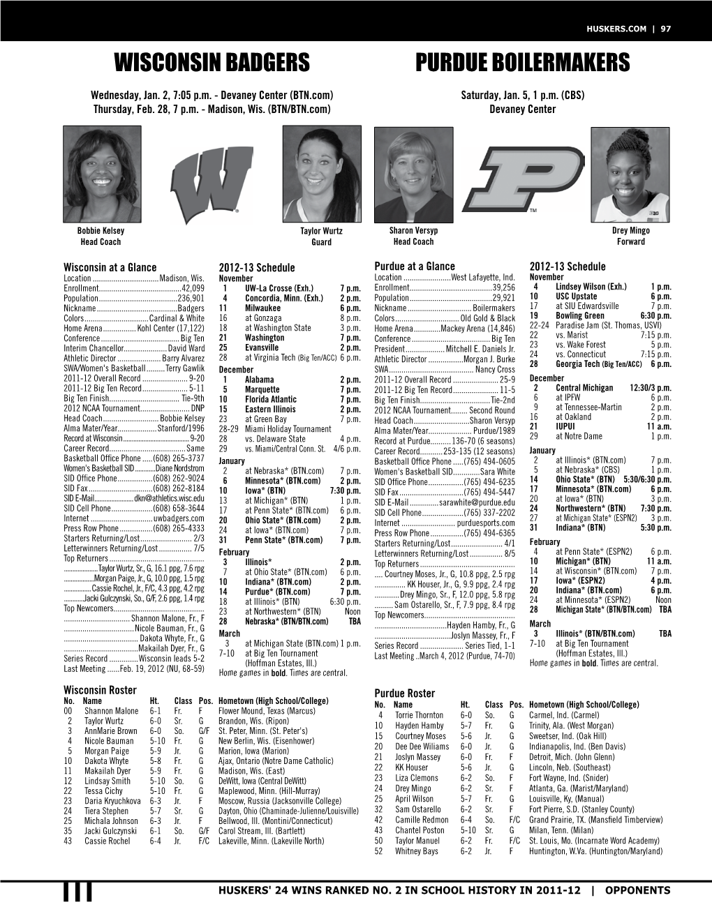 Wisconsin Badgers Purdue Boilermakers Wednesday, Jan