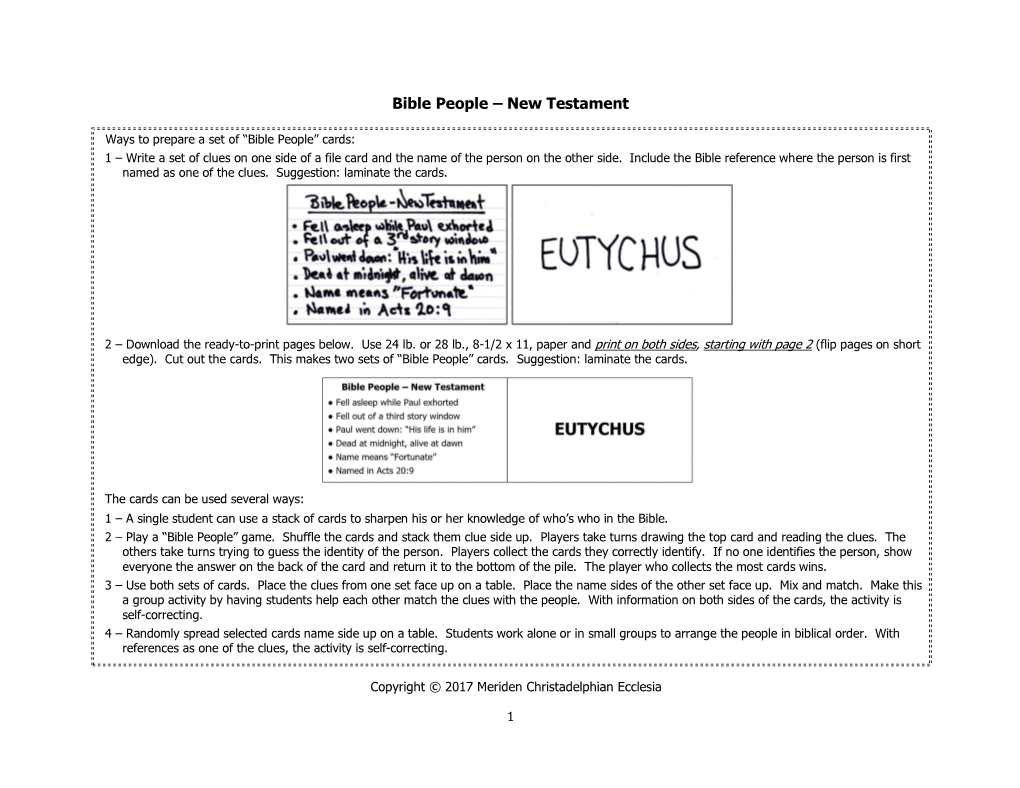 Bible People – New Testament