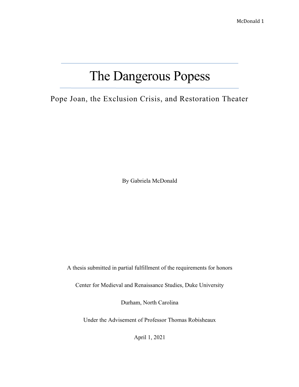 The Dangerous Popess