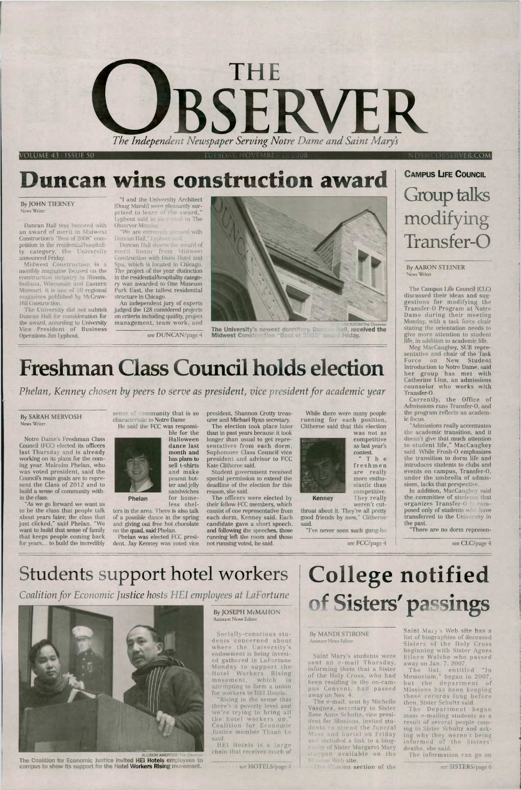THE Duncan Wins Construction Award Freshman Class Council