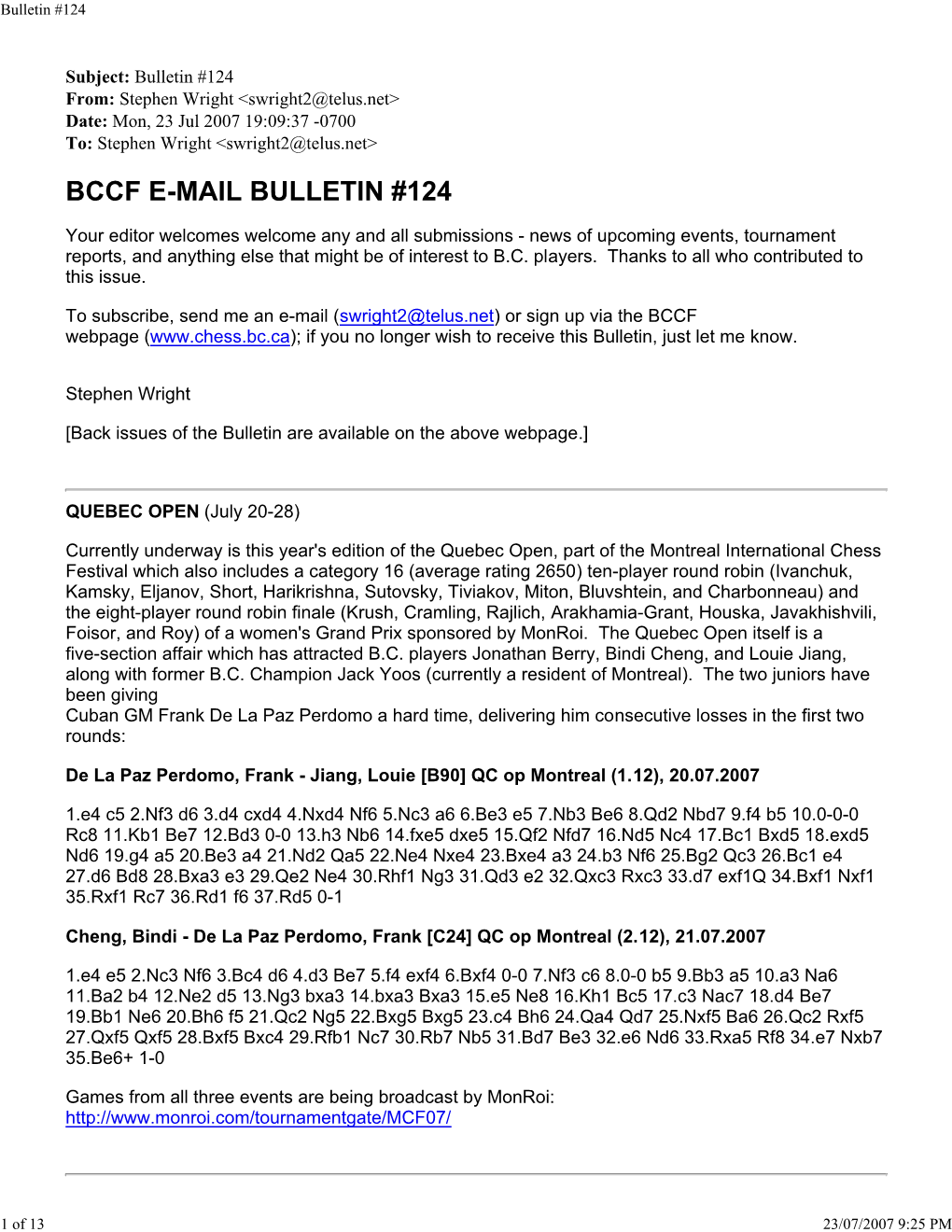 Bulletin #124