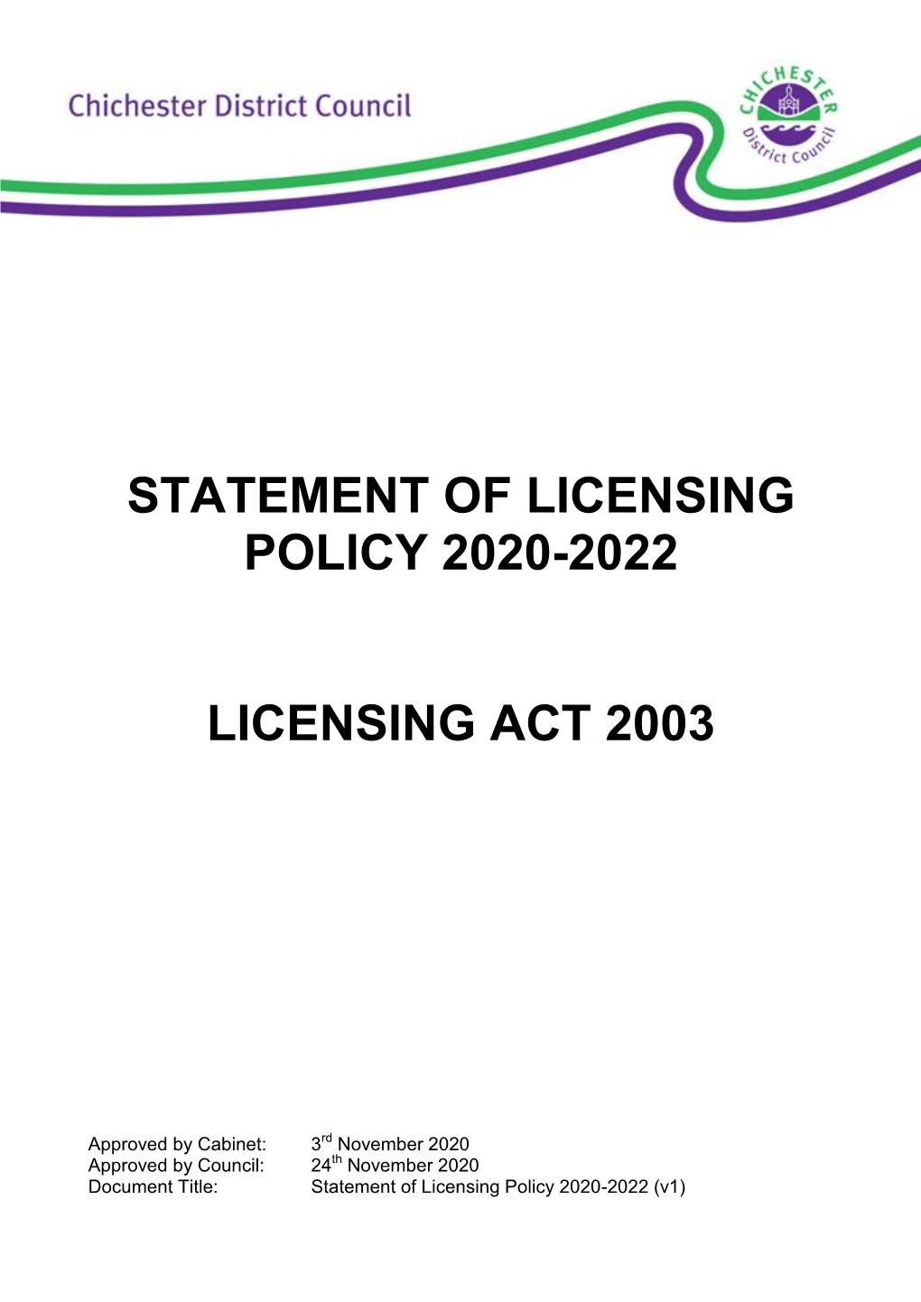 Statement of Licensing Policy 2020-2022