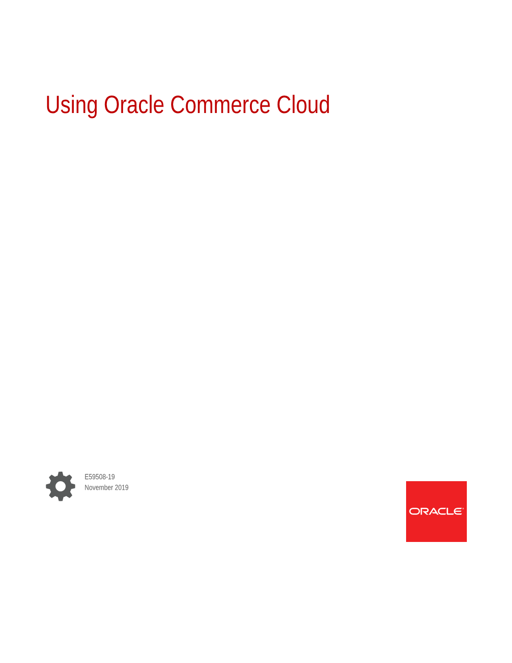 Using Oracle Commerce Cloud