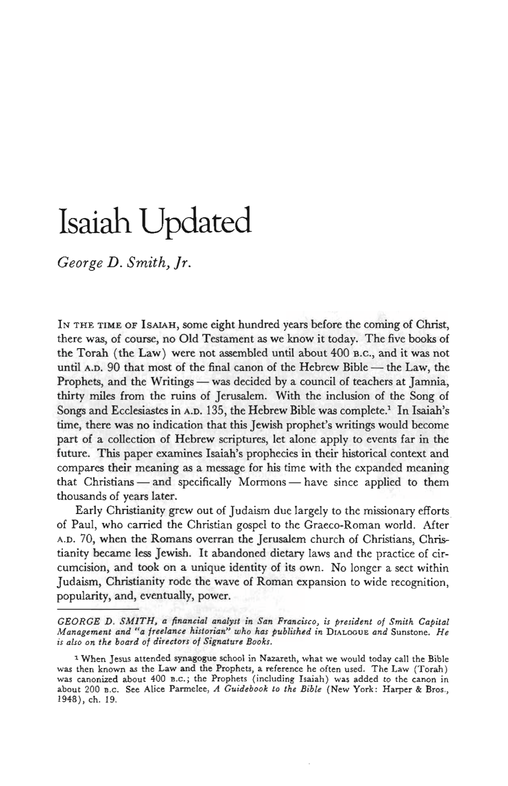 Isaiah Updated George D