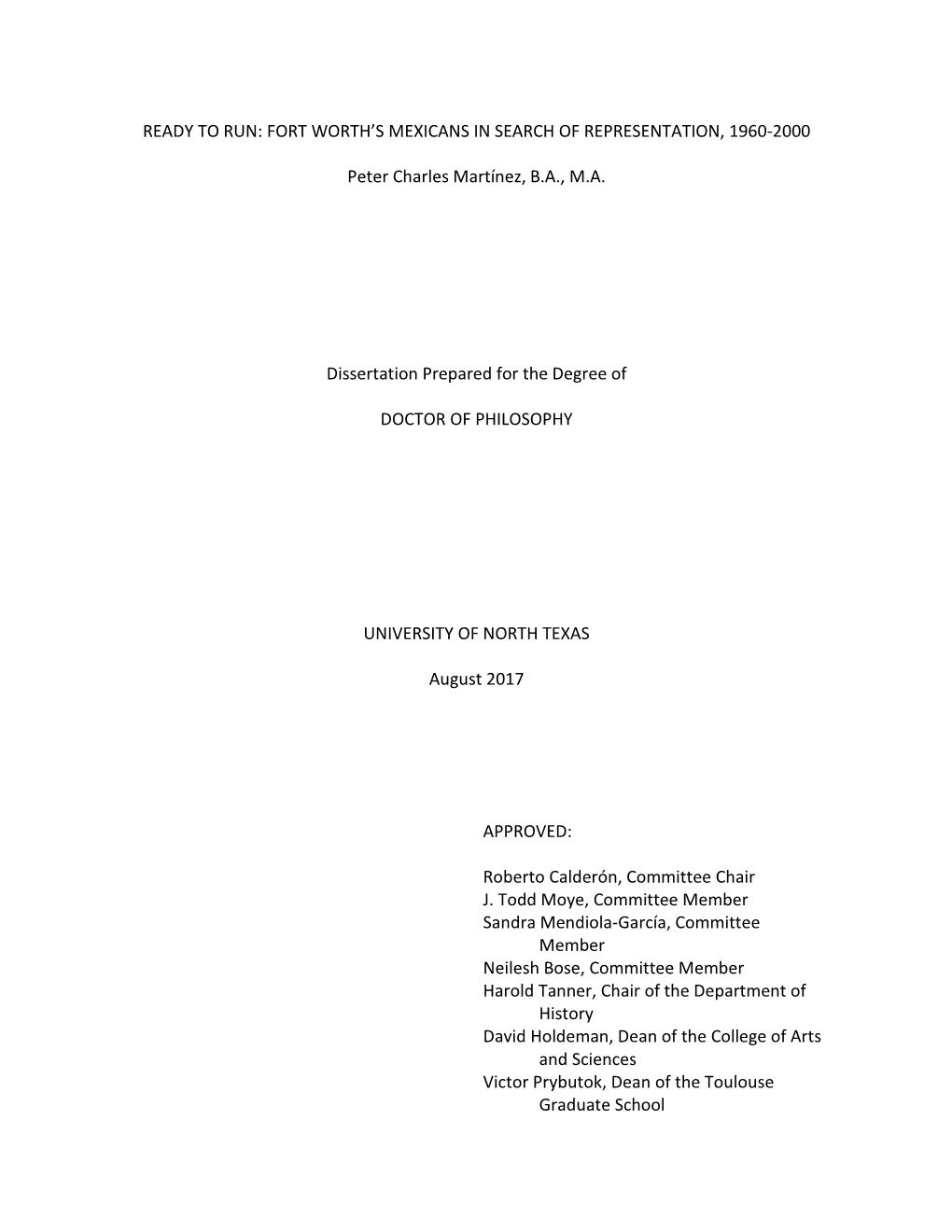 Fort Worth's Mexicans in Search of Representation, 1960-2000