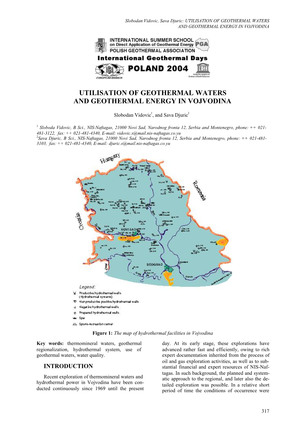 Utilisation of Geothermal Waters and Geothermal Energy in Vojvodina