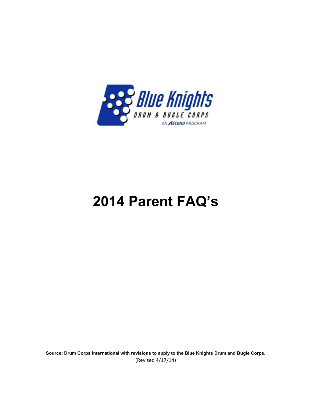 2014 Parent FAQ's