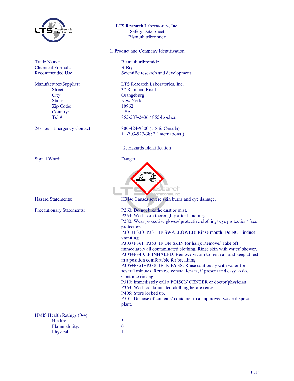 Material Safety Data Sheet