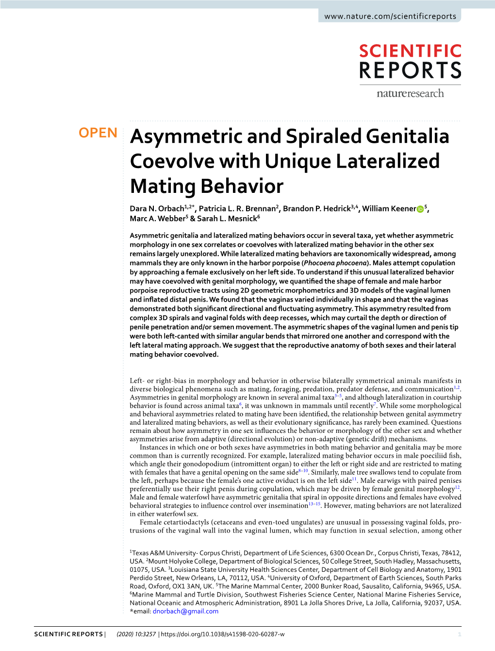 Asymmetric and Spiraled Genitalia Coevolve with Unique Lateralized Mating Behavior Dara N