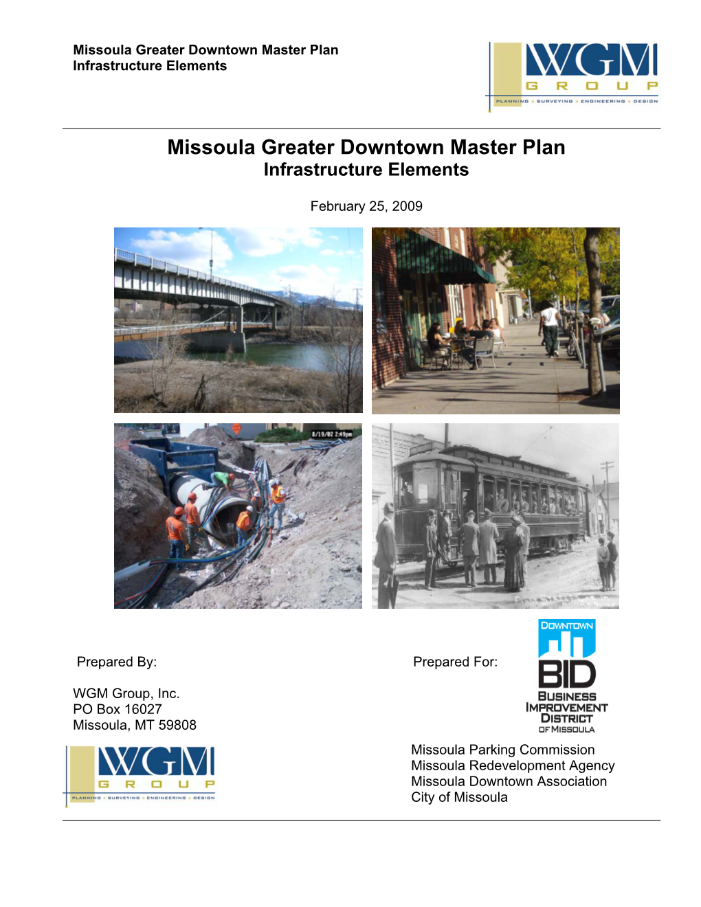 Missoula Greater Downtown Master Plan Infrastructure Elements