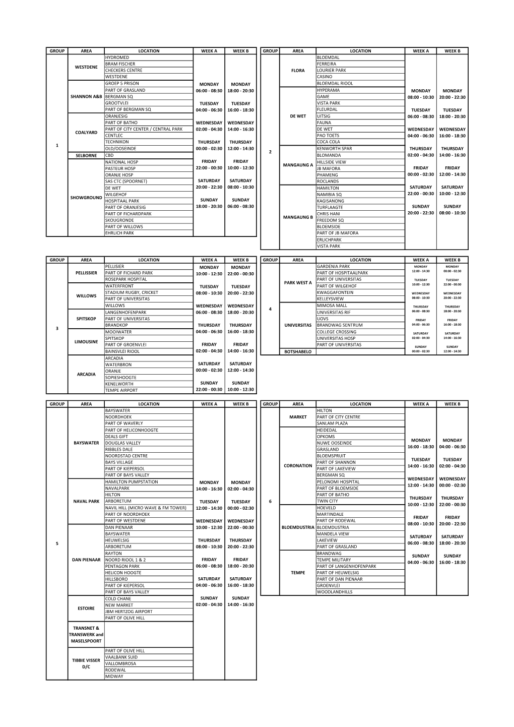 To Download the PDF for the Latest Electricity Load Shedding Schedule