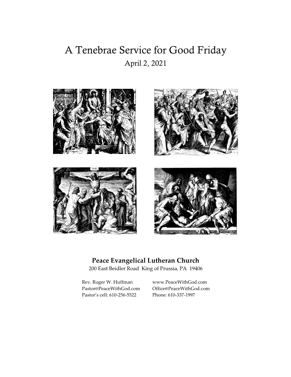 A Tenebrae Service for Good Friday April 2, 2021