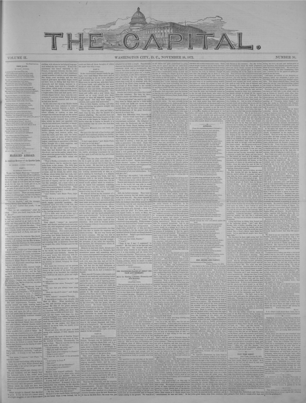Volume Ii. Washington City, D. C., November 10, 1872