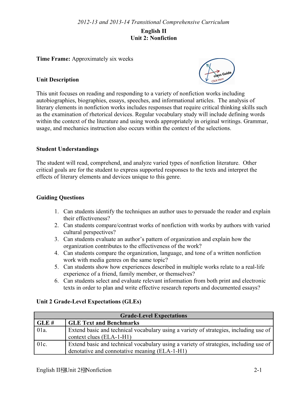 2012-13 and 2013-14 Transitional Comprehensive Curriculum s4