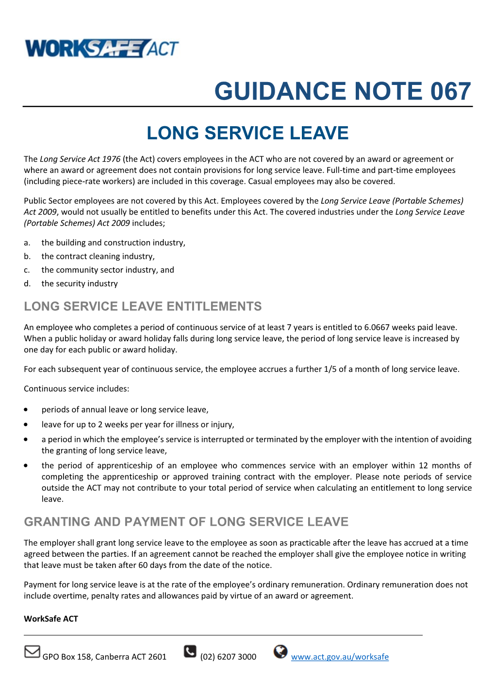 Long Service Leave