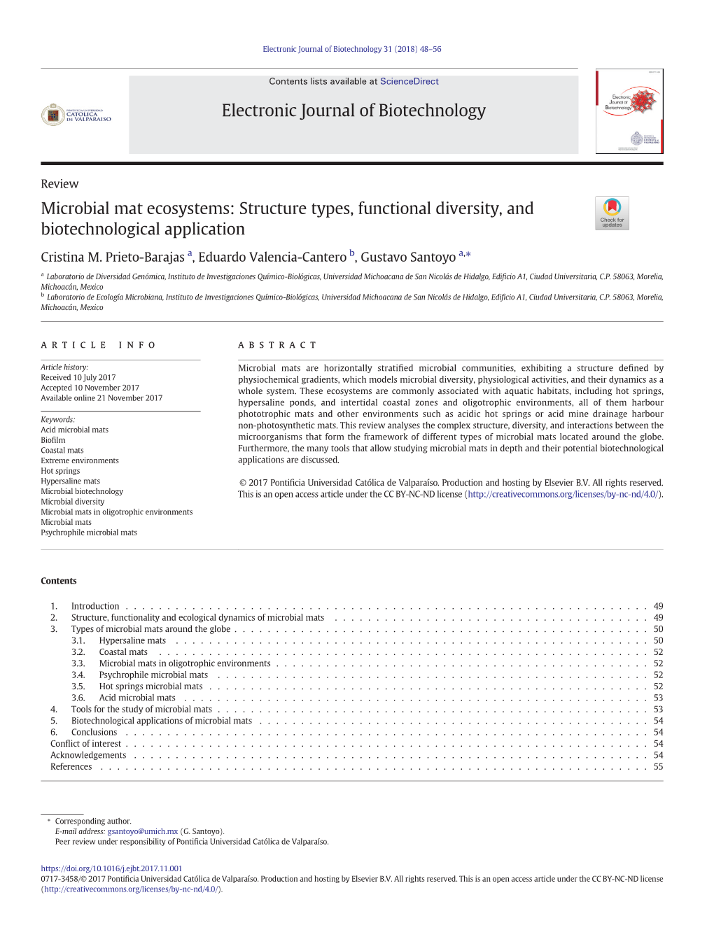 Microbial Mat Ecosystems: Structure Types, Functional Diversity, and Biotechnological Application