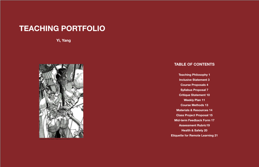 Teaching Portfolio