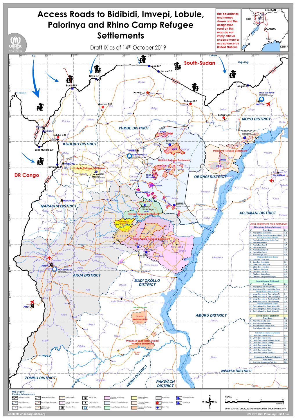 Access Roads to Bidibidi, Imvepi, Lobule, Palorinya and Rhino Camp