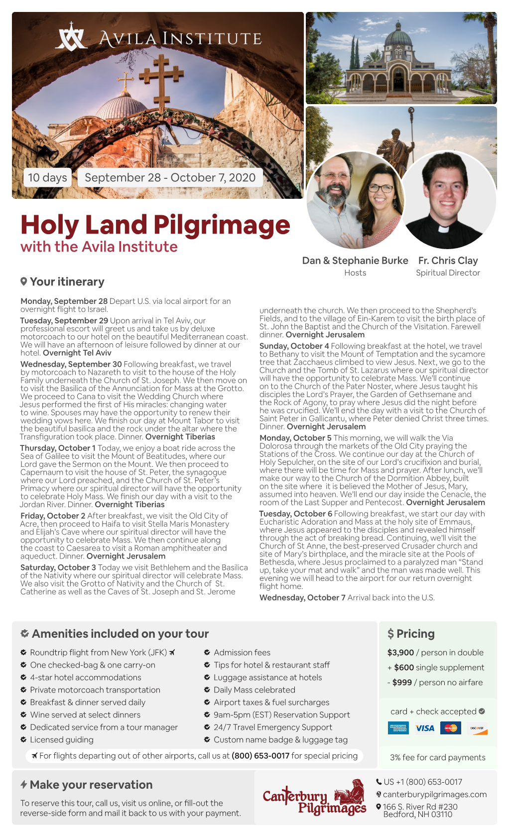 Holy Land Pilgrimage with the Avila Institute Dan & Stephanie Burke Fr