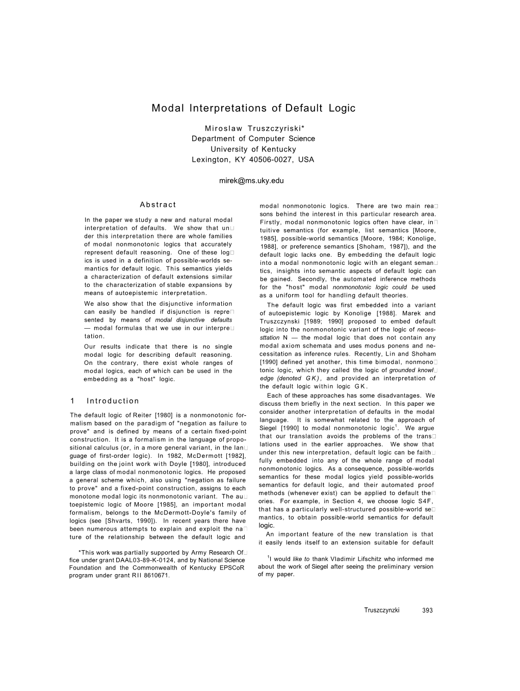 Modal Interpretations of Default Logic