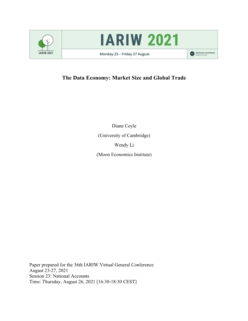 The Data Economy: Market Size and Global Trade