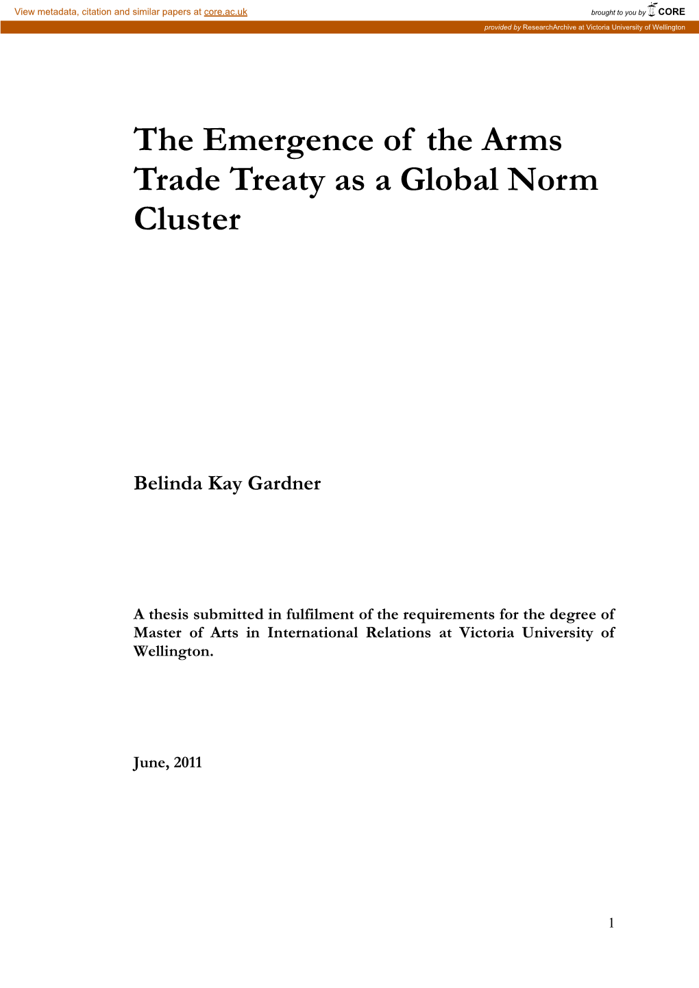 The Arms Trade Treaty As a Global Norm Cluster