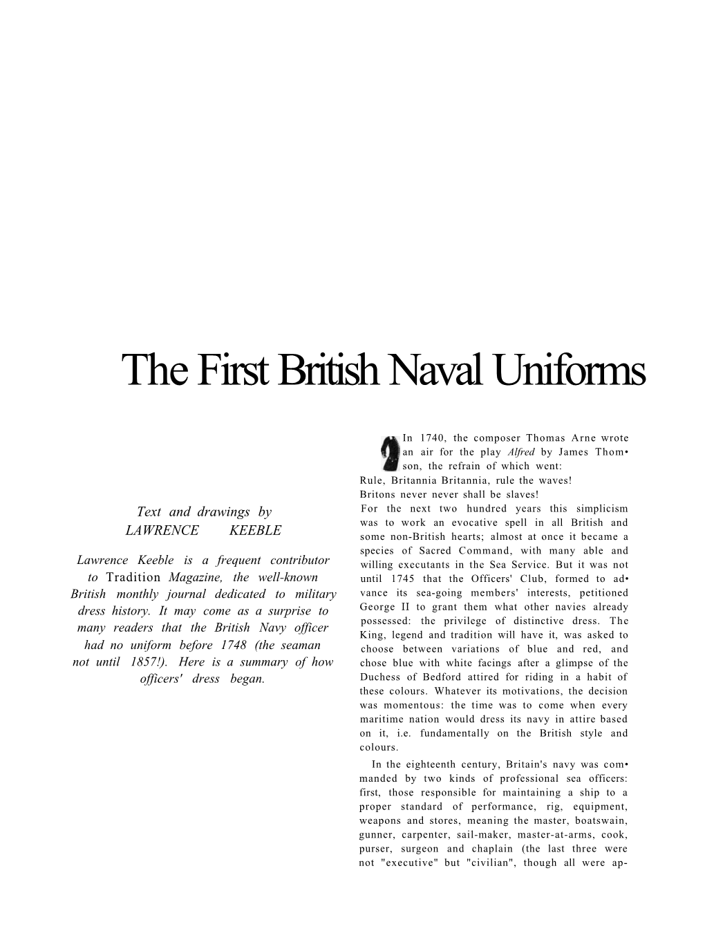 The First British Naval Uniforms