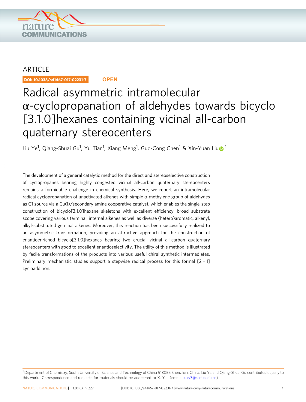 Cyclopropanation of Aldehydes Towards Bicyclo[3.1.0]Hexanes